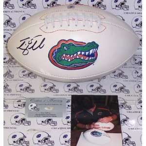 Tim Tebow Hand Signed Florida Gators Logo Football   Autographed 