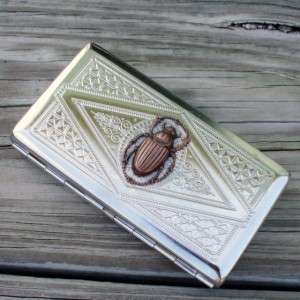 Steampunk Victorian Cigarette Tobacco Case Wallet Box business card 