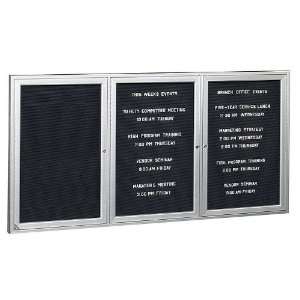  ThreeDoor Indoor Letterboard 72W x 36H Black Panel 