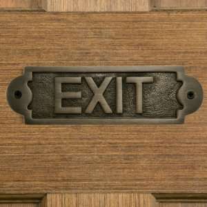  Solid Brass Exit Sign   Antique Brushed Nickel: Home 