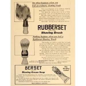  1909 Vintage Ad Rubberset Shaving Brush Berset Soap 