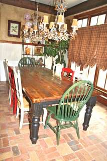 L187 LARGE ENGLISH FARM HOUSE TABLE RECLAIMED OLD COTTON MILL WOOD W 
