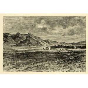 1890 Wood Engraving Plain Megara Eleusis Mount Parnes Attica Greece 