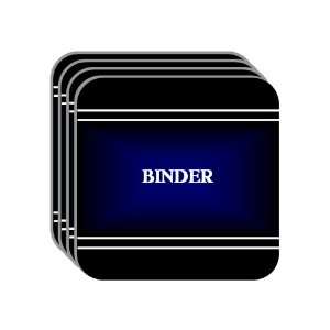   Name Gift   BINDER Set of 4 Mini Mousepad Coasters (black design