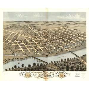   eye view of the city of Attica, Fountain County, Indiana 1869. Drawn