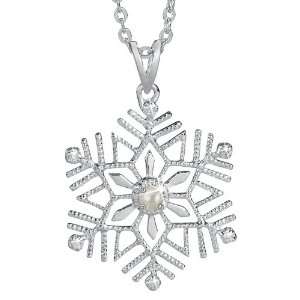 Birthstone and Diamond Snowflake Pendant   June Jewelry