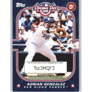 Opening Day Topps Town Stars #TTS23 Adrian Gonzalez   San Diego Padres 