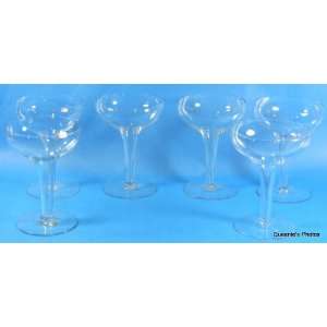  Hollow Stem Champagne Glasses Vintage (6) 