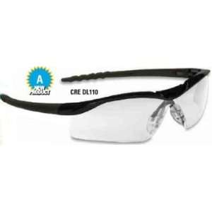 Safety Glasses With Polished Black Frame, Clear Nose, Black Temples 