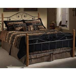  Harrison Wood Post Bed Black/brown/oak King: Furniture 