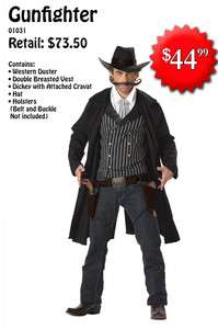 NEW adult Mens PLUS SIZE WESTERN GUNFIGHTER Costume  