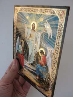 RESURRECTION OF JESUS CHRIST Easter Christian Icon (Cardboard 