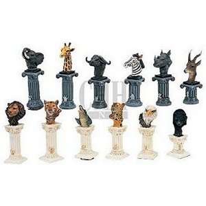  Animal Kingdom Theme Hand Painted Chessmen: Toys & Games