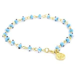  Blee Inara Gold and Turquoise Color Mini Eyes Bracelet 
