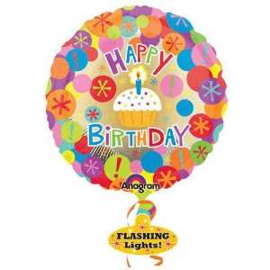   Birthday Cupcake Light up 32 Mylar Balloon