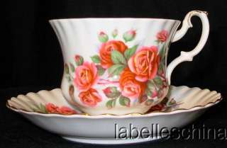 Royal Albert Centennial Rose Teacup and Saucer gilt trimmed tea cup 