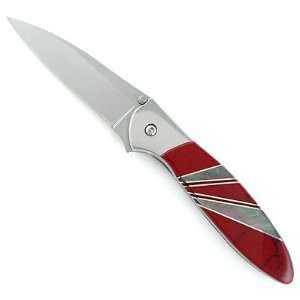   Knife with Artisan Crafted Bloody Basin Jasper Handle Sports