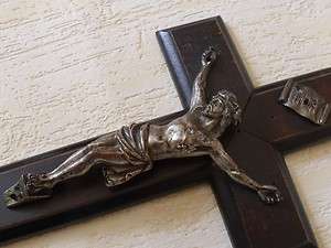 Antique Religious French crucifix ,cross 19 thC  