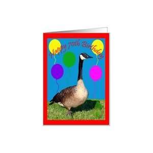    70th Birthday, Canada Goose with balloons Card: Toys & Games
