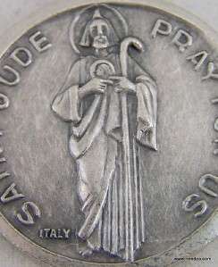 Silver Saint St.Jude Medal Patron Hopeless Causes NR  