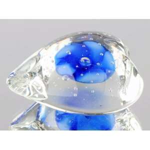  Murano Design Hand Blown Glass Art   Heart Shape Blue 