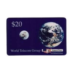 Collectible Phone Card: $20. Earth & Moon: World Telecom Group 
