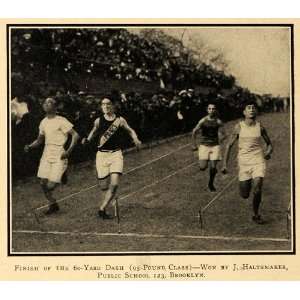  1908 Print Brooklyn Track Race Finish Line J Haltsmaker 