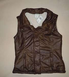 120 NWT Abercrombie & Fitch Brown AUDREY Outerwear Vest S M L  