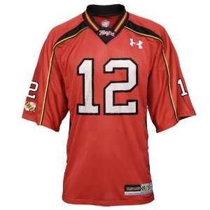   Terrapins #12 Red Youth Replica Football Jersey: Sports & Outdoors