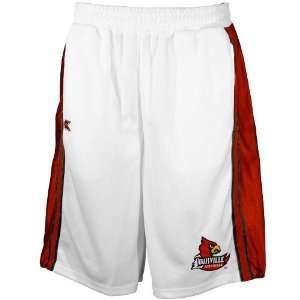  Louisville Cardinals White Double Team Shorts: Sports 