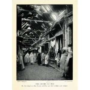 1929 Print Souk Marketplace Bazaar Fez Fes Morocco Shopping Historic 