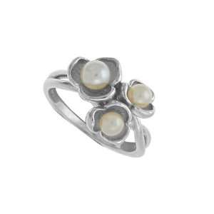  Boma Sterling Silver Pearl Blossom Ring: Jewelry