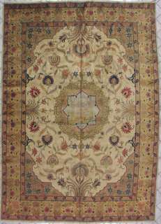 9x13 SIGNED ANTIQUE 1920 PERSIAN TABRIZ WOOL AREA RUG  