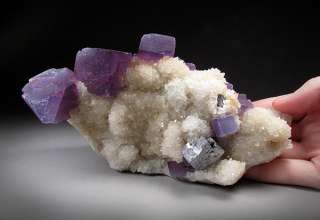 Purple Fluorite & Galena on Quartz, Bingham, New Mexico  