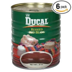 Ducal Beans, Refried, Red, 29 Ounce (Pack of 6)  Grocery 