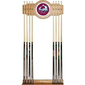   Quality NHL Colorado Avalanche 2 piece Wood and Mirror Wall Cue Rack