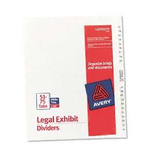    Avery   Avery Style Legal Side Tab Divider, Title 51 75, Letter 