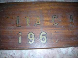 VINTAGE 1968 SOLID WOOD COLLEGE FRATERNITY PADDLE  