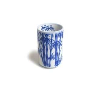 Teacup   white with blue bamboo design Grocery & Gourmet Food