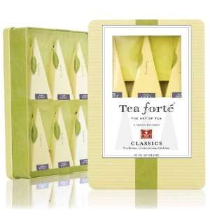 Tea Forte Medium Tin Classics   Six Silken Pyramid Infusers  