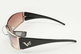 VG 19 01 Side Copper Frame with Black Ear Stems with Brown Lens