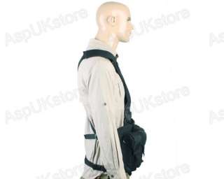 Tactical 4 Pouches Magazine Carry Chest Rig Vest BlackA  