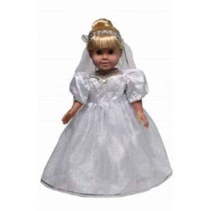  White Bride Dress and Veil 18 Doll / Bear: Toys & Games