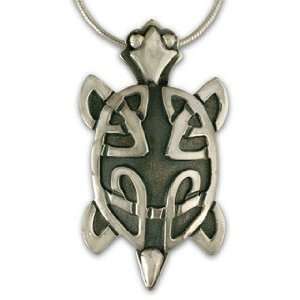  Celtic Turtle Pendant with 18 Box Chain Jewelry