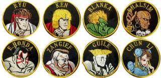 Set Street Fighter 2 Embroidered Patches Ken Ryu Blanka  