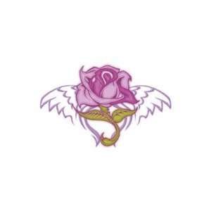    Purple Rose Wings Glitter Temporary Tattoo 2.5x3.5: Jewelry