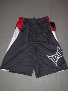TAPOUT Curve Stripe Mesh Athletic Shorts UFC GREY WHITE RED SHORT 