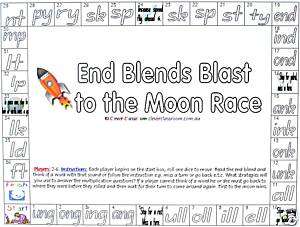 Printable Resource End Blends & Digraph Spelling Games  
