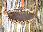 HALTER LEATHER BRONC HAIR ON COWHIDE ORANGE BLING L OIL