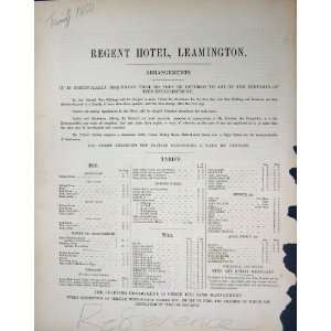   : 1850 Regent Hotel Leamington England Prices Tarriff: Home & Kitchen